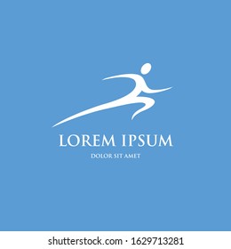 abstract stylized running figure of a man. sport logo template design