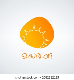 Abstract stylized summer sun blob logo design template. Stock vector illustration isolated on white background