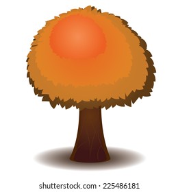 Abstract stylized tree with colorful leaves for season of autumn.