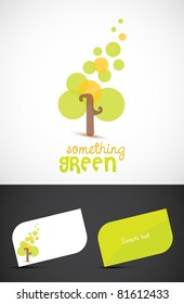 Abstract stylized tree icon such logo and business cards, EPS10 vector.