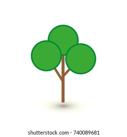 Abstract stylized tree. Natural tree vector illustration.