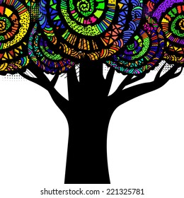 abstract stylized tree. Vector