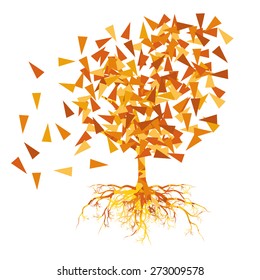 Abstract stylized tree vector background autumn concept