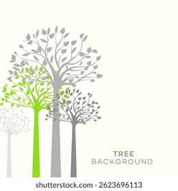 Abstract Stylized Trees Nature Green Grey Leaf Background