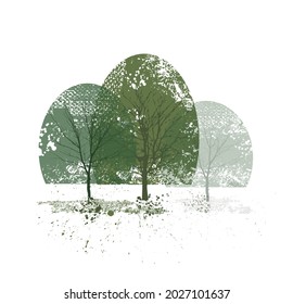 Abstract stylized trees. Vector illustration