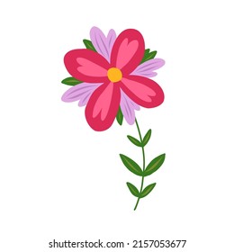 Abstract stylized vector flower. Modern floral illustration, botanical clipart.