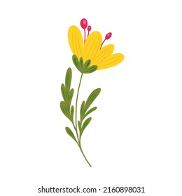 Resumen de flor vectorial estilizada. Ilustración floral moderna, cliparte botánico.