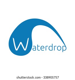 Abstract stylized water drop logo template. Water, nature, ecology, environment concept. EPS 10 vector illustration, no transparency