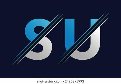 Abstract su letter logo design template. Vector Logo Illustration.