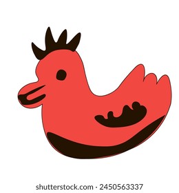 abstract subcultural object punk duck in vector in flat style. element for design, logo, sticker, poster, print