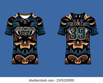 Abstract Sublimation Print Short raglan sleeve jersey Wear