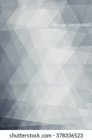 Abstract subtle grey background textured by triangles. Vector graphic pattern