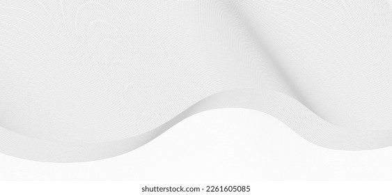 Abstract subtle grey background with thin undulated lines. Guilloched vector graphic pattern