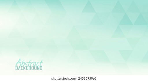 Abstract subtle yellowish green white background with translucent greenish cyan triangles. Pale vector graphic pattern