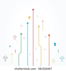 Abstract Success Concept. Growing arrows Illustration.