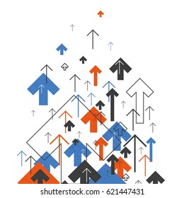Abstract Success Concept. Growing arrows Illustration. Motion Up. Successful Background Cover Design for annuals reports, brochures, etc