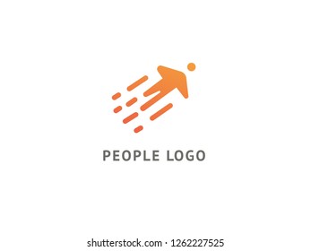 Abstract success logo vector design. Winner, star man, celebrity, business, active lifestyle, team work, gym logotype. Editable Design Happy people and star logo. Fitness, sport web icon.