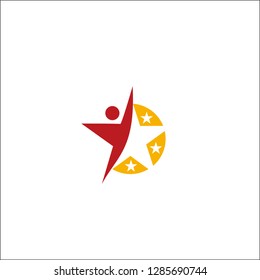 Abstract success logo vector design, healthy  star logo, Happy people healthy life logo template and star logo. Fitness vector icon - Vector 