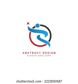 Abstract success people logo design. Harmony, gym, fitness, running, vector colorful image. Active, health care, life, template, sport, dance web icon and symbol