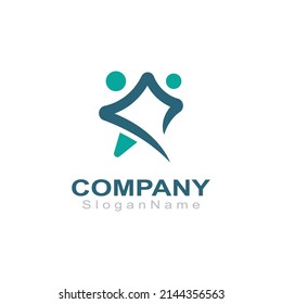 Abstract success people logo Vector Emblem Design Template. Creative of People Icon