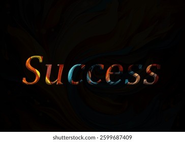 Abstract Success Test Effect Design Black Background