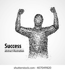 Abstract successful man from circles. Vector illustration.