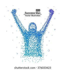 Abstract successful man from dot