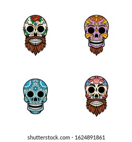 Abstract Sugar Skull Vector Set Eps 10