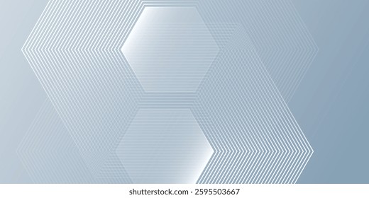 Abstract suitable for wallpaper poster banner. White abstract background with dynamic wavy hexagon texture illustration abstract modern