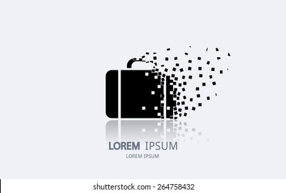 Abstract suitcase logo. Vector logotype design.