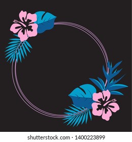 Abstract summer art with extotic flowers vector illustration