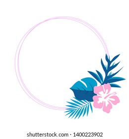 Abstract summer art with extotic flowers vector illustration