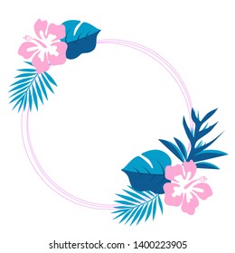 Abstract summer art with extotic flowers vector illustration