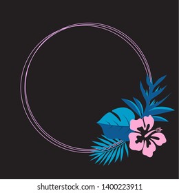 Abstract summer art with extotic flowers vector illustration