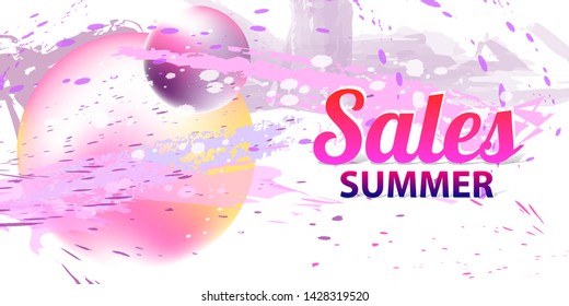 Abstract summer background base wedding invitation lines vector multicolored 3d shades watercolor paint
