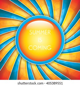 Abstract summer background.Sun burst vector