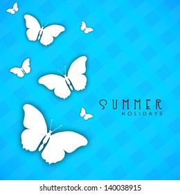 Abstract summer background with butterflies.