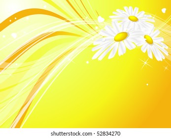 abstract summer background with flowers and lines. Eps10
