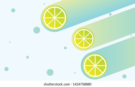 Abstract summer background with lemon slices, vector art illustration.