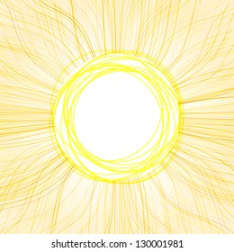 Abstract summer background like sun or flower. EPS 10 vector illustration. Used effect transparency layers of rays