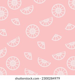 abstract summer background, orange fruit line pattern with interesting shapes. vector illustration for banner, greeting card, social media, web.