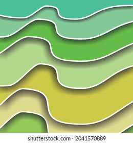 Abstract summer background with paper waves paper cut style 3d effect imitation vector illustration