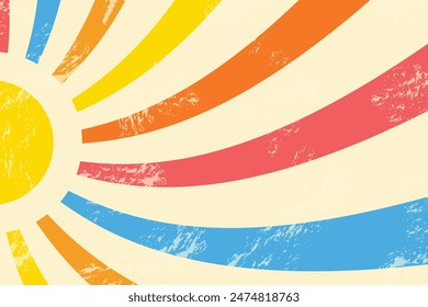 Abstract summer background. Retro sun design. Vector illustration