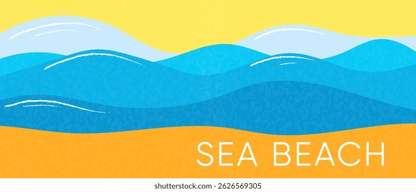 Abstract summer background, sea beach from above. Tropical beach with sea and sun. Vector.