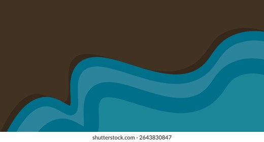 Abstract summer background with sea beach top view art illustration. Tropical beach landscape with beautiful, calm and relaxing seaside beach on a sunny day.