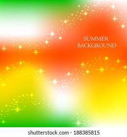 Abstract summer background  with sparkles. Vector  illustration 