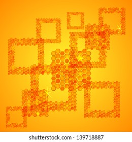 Abstract summer background with square honey texture