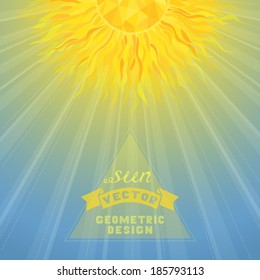 Abstract summer background. Sun in the sky. There is place for your text.