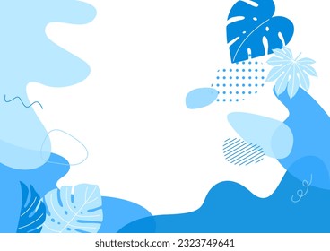 Resumen vector de fondo de verano con plantas tropicales.