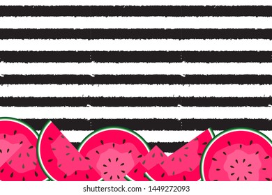 Abstract Summer Background with Watermelon. Vector Illustration. EPS10